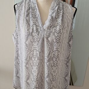 Gray Snake Print Sleeveless Top